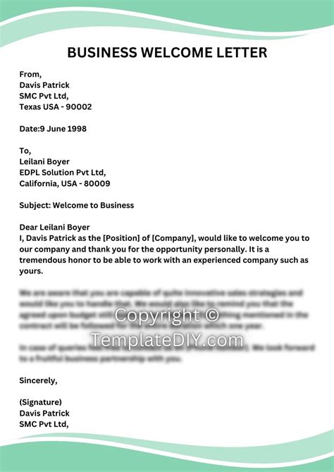 Sample Mlm Welcome Letter