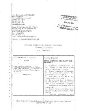 sample negligence complaint california