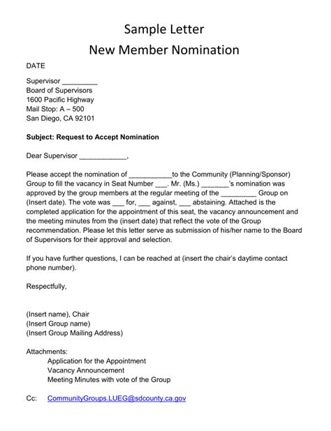 sample nominating letter rubber division acs