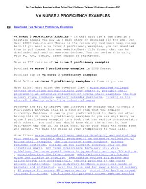 sample nurse iii proficiency report veterans administration