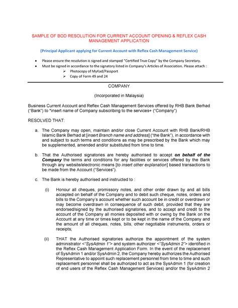 sample of bod resolution rhb