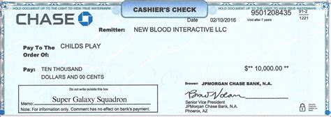 Sample Of Cashier S Check