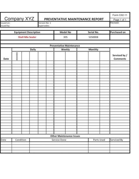 Sample Of Computer Maintenance Report