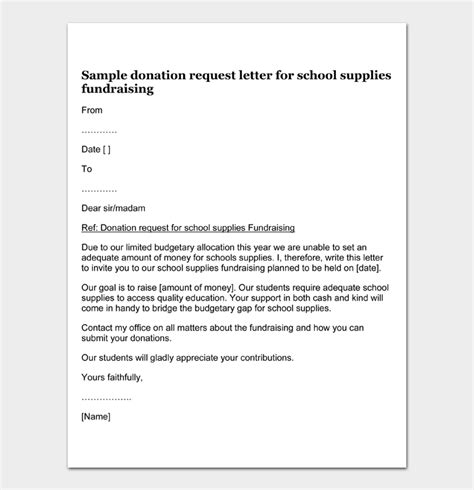 Sample Of Donation School Supplies Flyer
