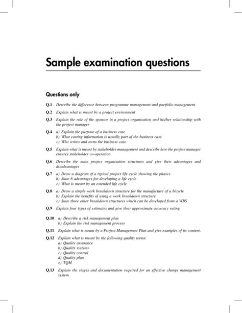 Sample Of Examination Management Test