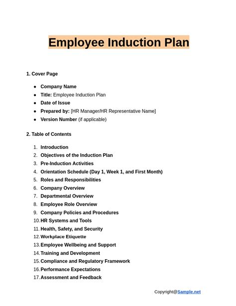 sample of induction programme for restaurant staff