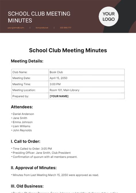 sample of middle school club proposal