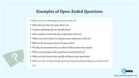 Sample Of Open Ended Questions