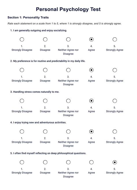 sample of psychological test questions north carolina