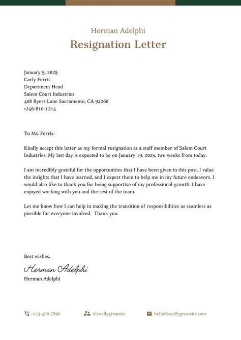 Sample Of Resignation Letter For Safety Officer