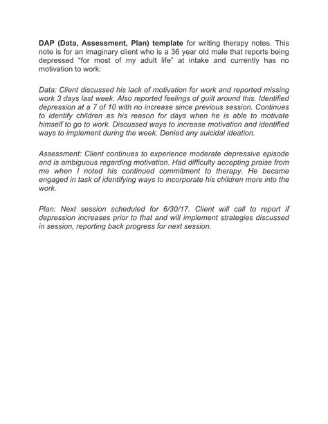 Sample Of Substance Abuse Dap Notes