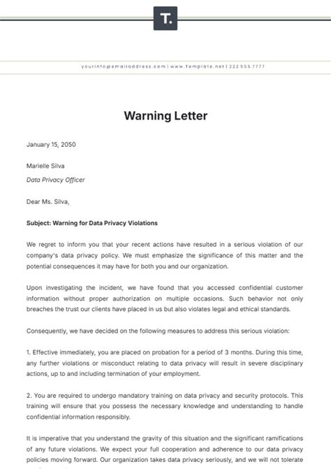 Sample Of Warning Letter For Stealing Money