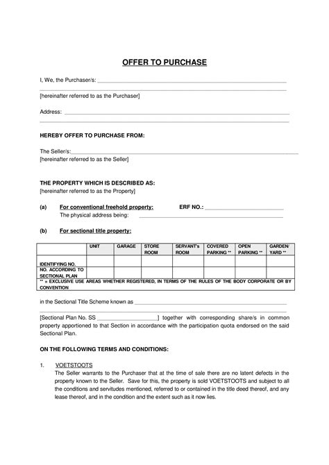Sample Offer Letter For Purchase Of Property