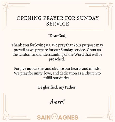 sample opening prayer for sunday school