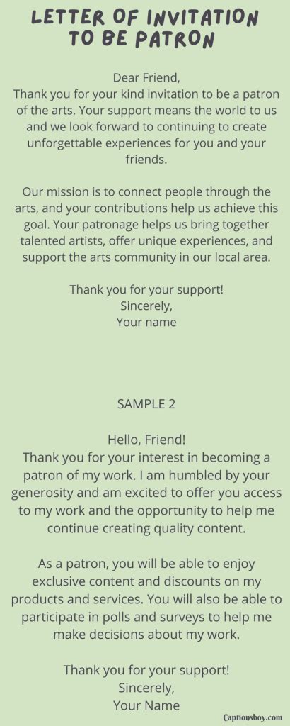 Sample Patron Request Letter