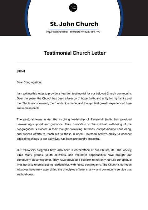 Sample Personal Church Testimonial Letter Fullpageads