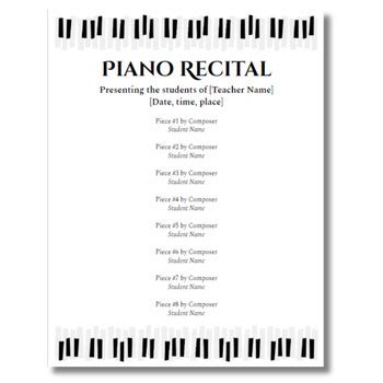 Sample Piano Recital Program