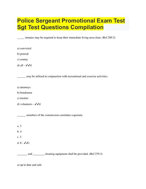 sample police sergeant exam questions