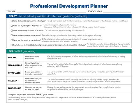 sample professional development goals for principals