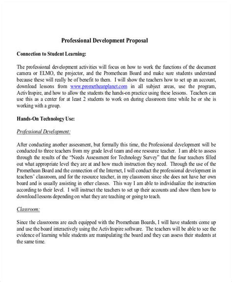 sample professional development proposals examples