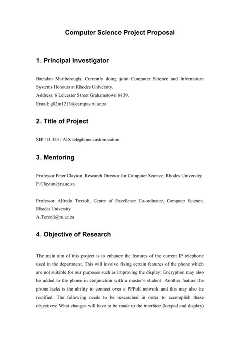 Sample Project Proposal For Computer Training