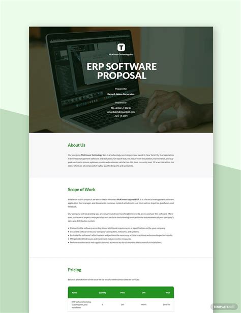 sample proposal for erp software development