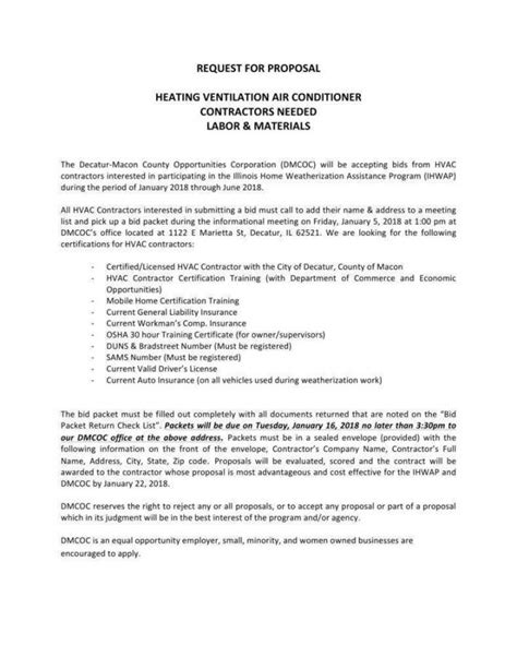 sample proposal letter air conditioning