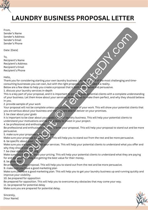 Sample Proposal Letter For Laundry Services