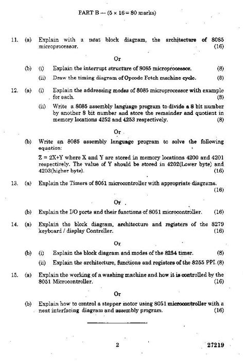 Sample Question Paper For Microcontroller