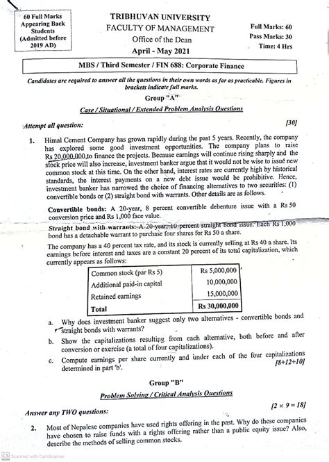 Sample Question Paper Third Semester