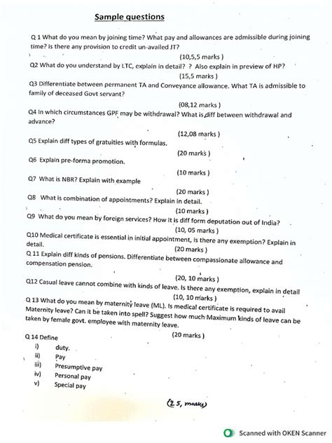 Sample Questions April 2013