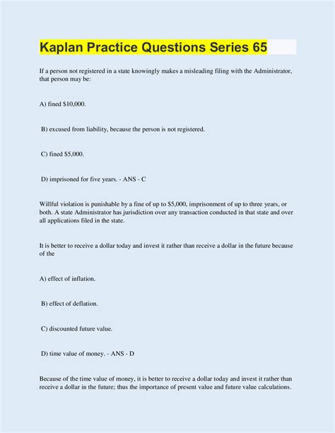 Sample Questions Kaplan