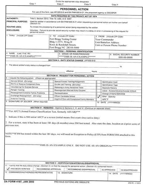 sample ranger regiment 4187