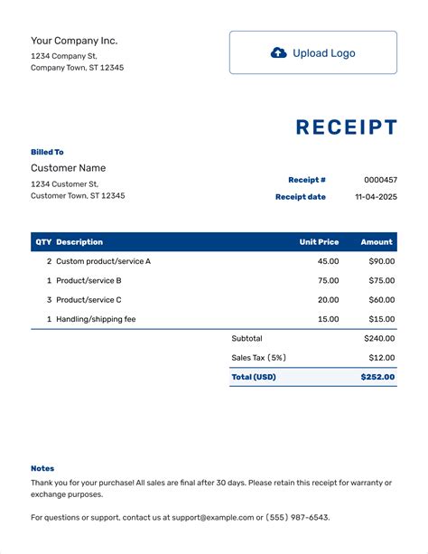 Sample Receipt For Limo Service Bing