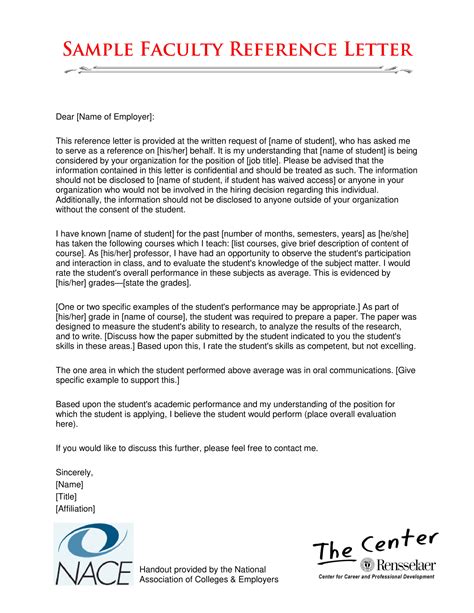 Sample Recommendation Letter For Faculty Position