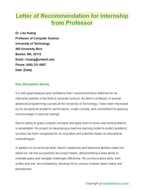 Sample Recommendation Letter For Internship Trainee