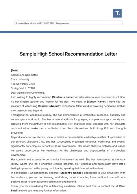 Sample Recommendation Letter For School Counselor Position