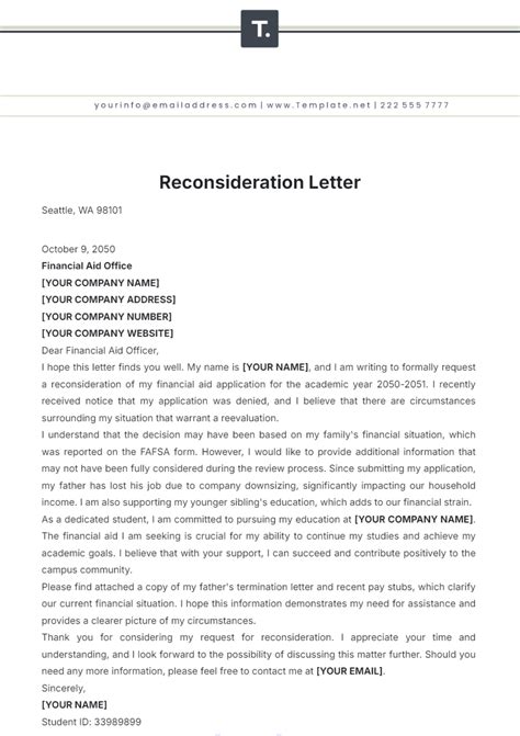Sample Reconsideration Letter Visa