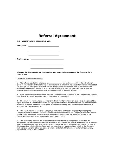 Sample Referral Fee Agreement