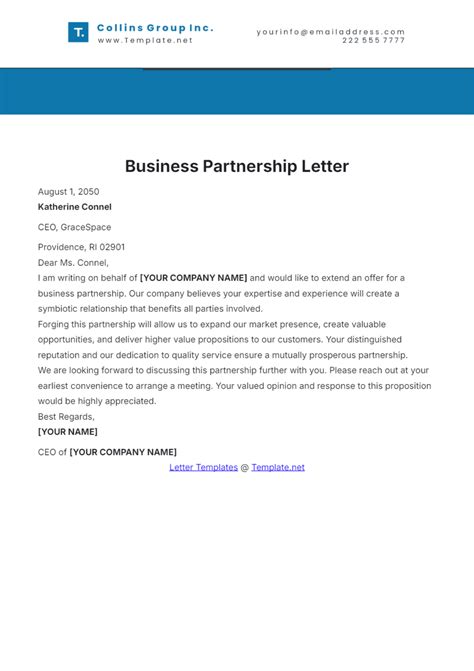 Sample Request For Partnership Letter