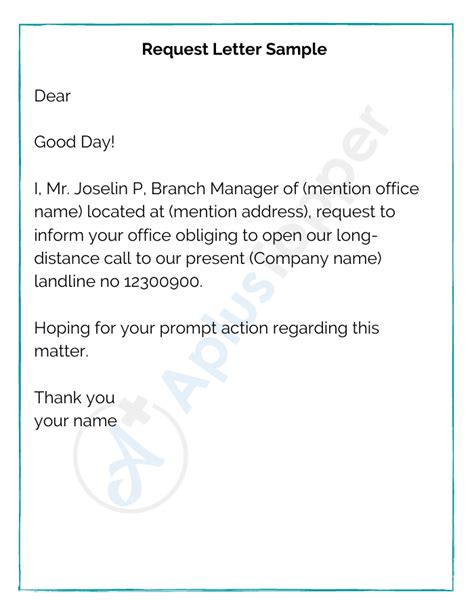 Sample Request Letter For Office Equipment
