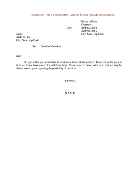 Sample Request Letter For Overtime Work