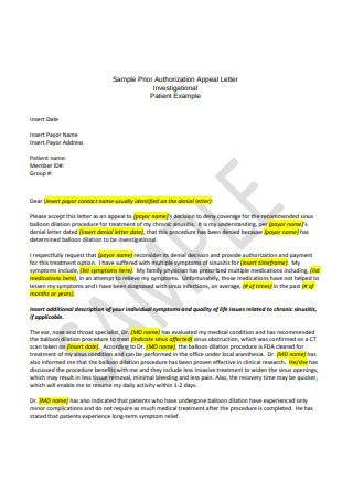 sample retro authorization appeal letter