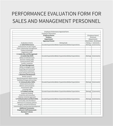 sample salesperson evaluation specialized training sales