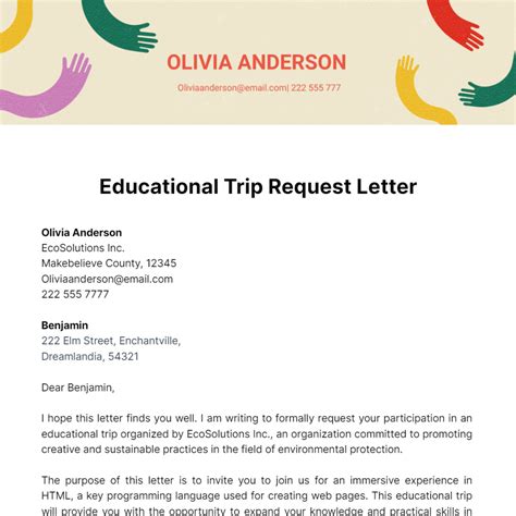 Sample School Excursion Letter