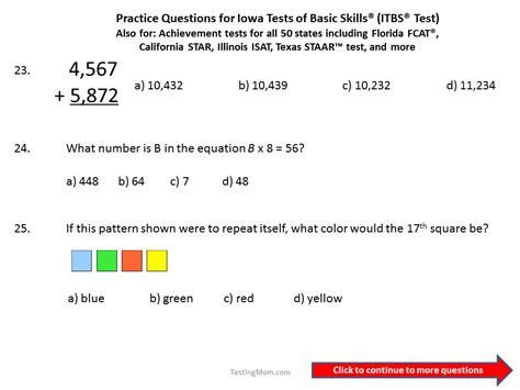 Sample Second Grade Iowa Test