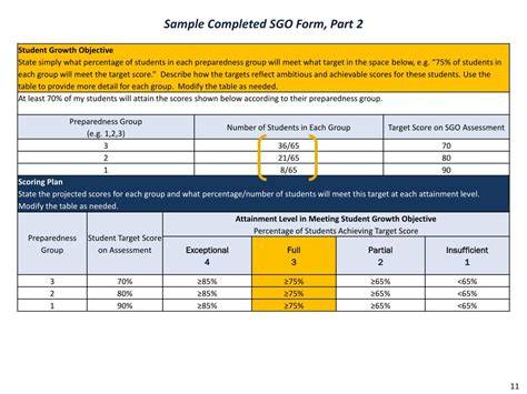 sample sgo for fourth grade