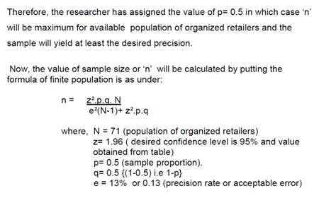 sample size formula by kothari