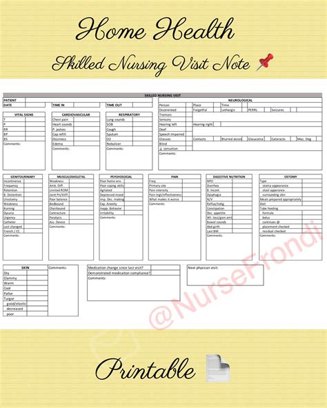 Sample Skilled Nursing Visit Home Health Documentations