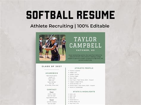 Sample Softball Resume